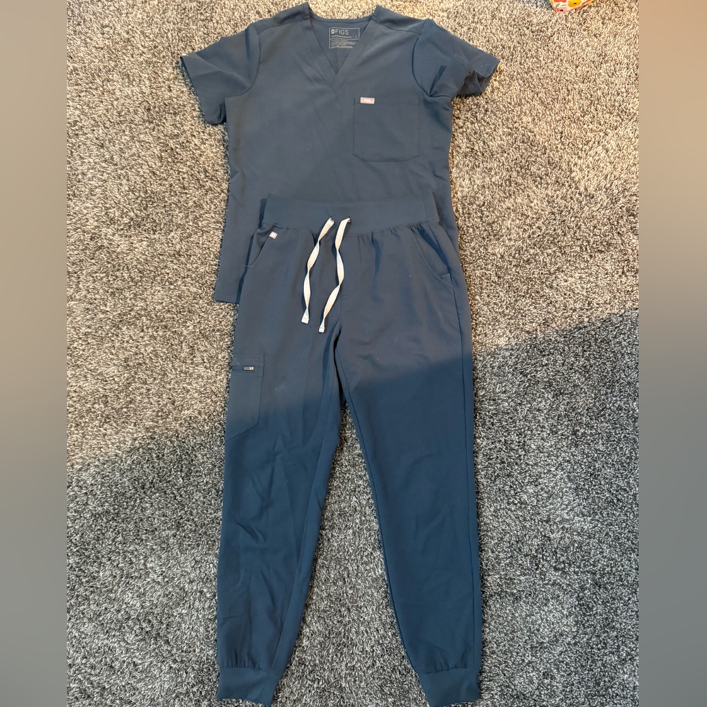 Figs high waisted scrub set color harbor (Small)